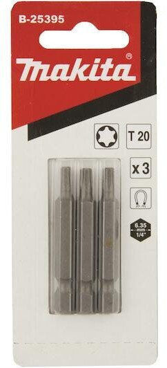 Makita 50mm Torx 20 Screwdriver Bit 3pcs