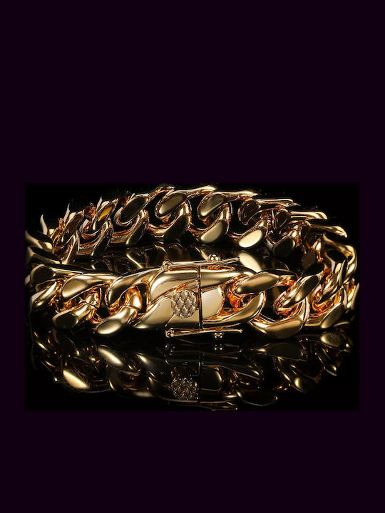 12μμ Golden Chain Βραχιόλι 19 Cm Ανωξείδοτο Ατσάλι