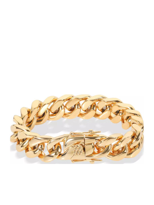 12μμ Golden Chain Βραχιόλι 19 Cm Ανωξείδοτο Ατσάλι