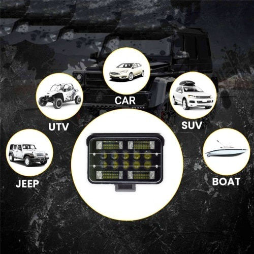 Set 2 Foxmag24 Led Spotlights 192w Suv Atv Tractor Jeep 2 Beam