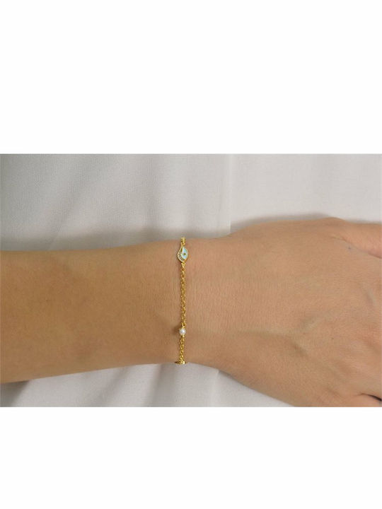 Gold Plated Silver Eye Cross Bracelet Gold Plated Silver Eye Cross Bracelet
