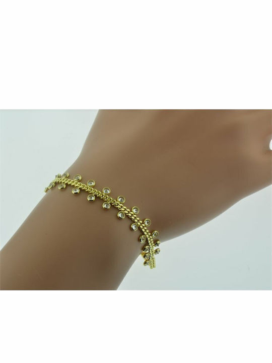 Silver Bracelet Gold Plated Zircon Stones Silver Bracelet Gold Plated Zircon Stones