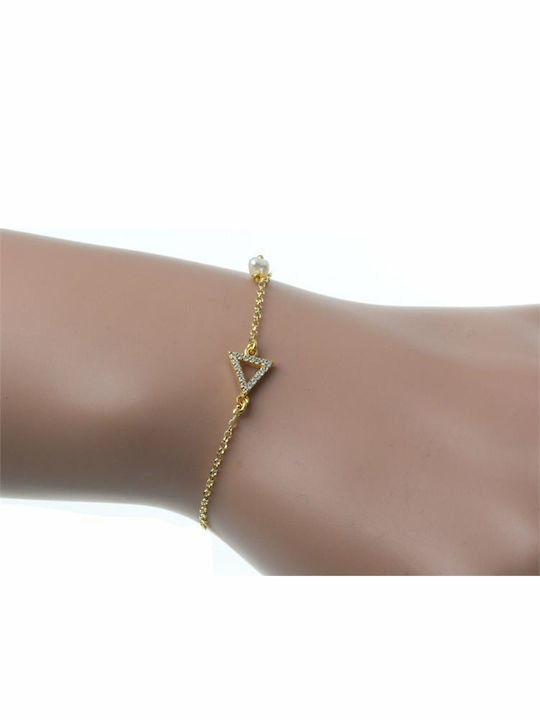 Triangle Silver Bracelet with Zircon Stones Triangle Silver Bracelet with Zircon Stones