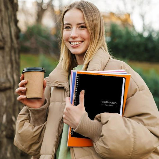 Εβδομαδιαίο Planner Μαύρο Σπιράλ