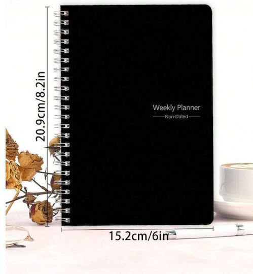 Εβδομαδιαίο Planner Μαύρο Σπιράλ