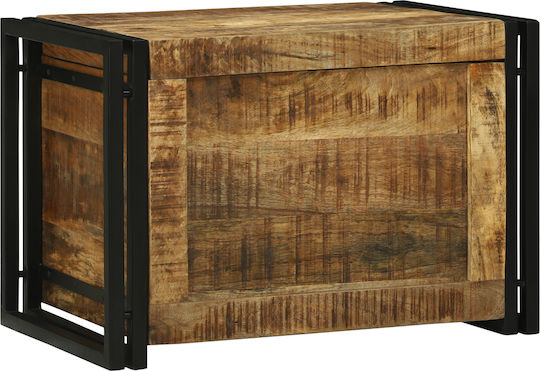 vidaXL Дърво Кутия за съхранение с капак Кафяв 60x40x41см 1бр