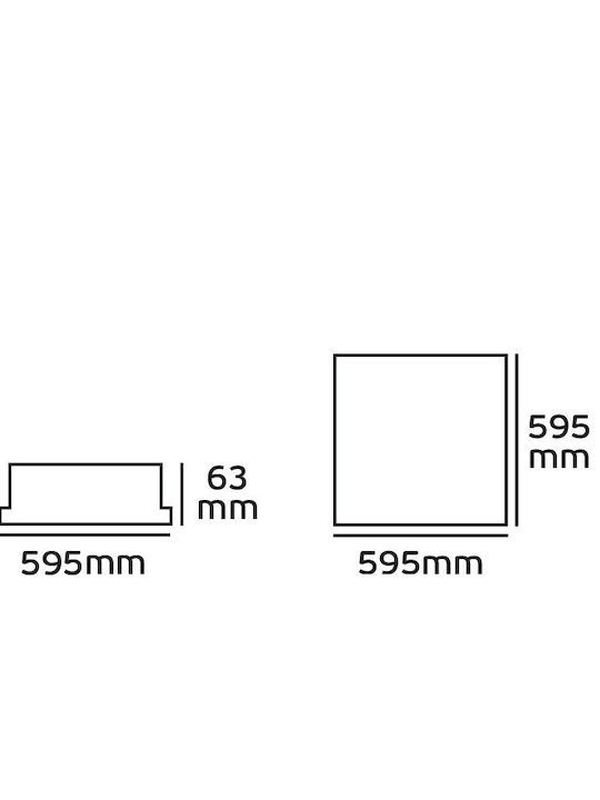 VK Lighting Recessed LED Panel 28W with Cool White Light 6500K