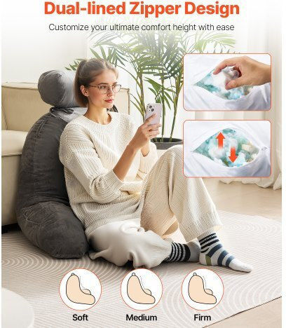 Vevor Velvet Travel Pillow Gray
