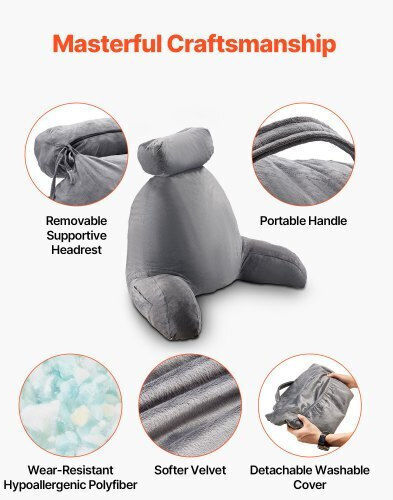 Vevor Velvet Travel Pillow Gray