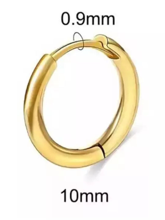 Unisex Σκουλαρικια Κρίκοι Ζευγάρι Ατσαλι316l Χρυσό Art02062