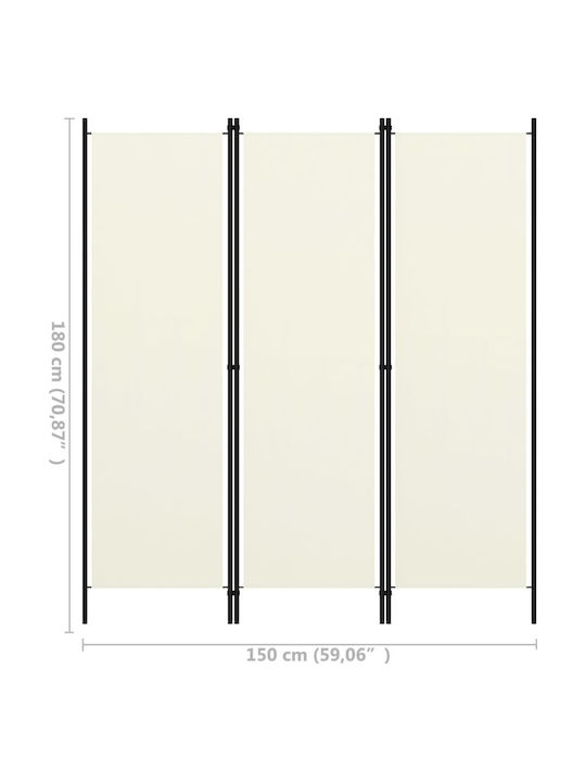 vidaXL Decorative Room Divider Metal with 3 Panels 150x180cm