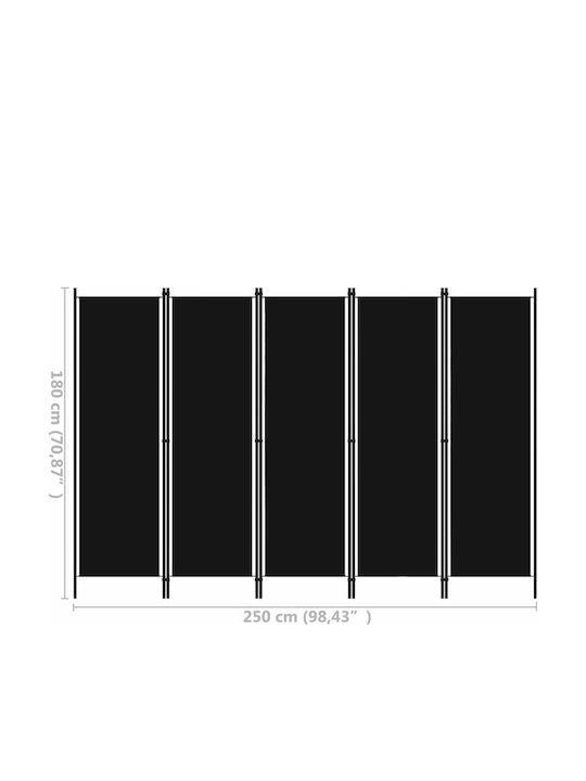 vidaXL Dekorativer Raumteiler Metall mit 5 Paneelen 250x180cm