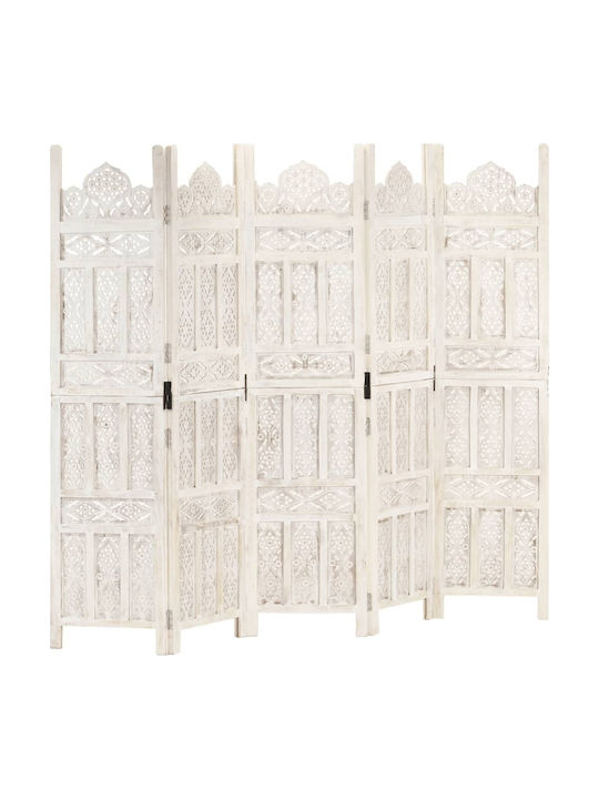 vidaXL Decorative Room Divider Wooden with 5 Panels 200x165cm