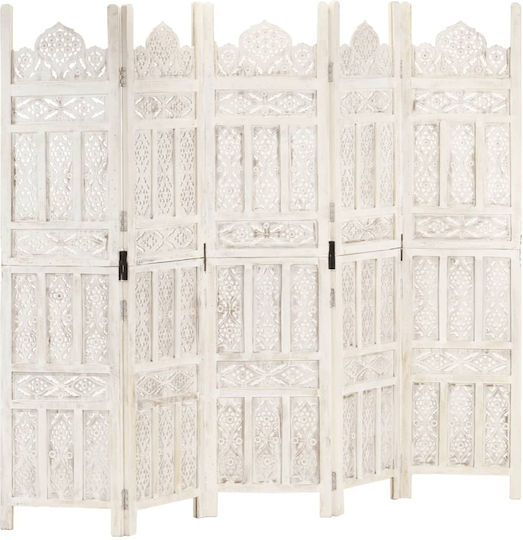 vidaXL Decorativ Paravan Lemn cu 5 Panouri 200x165cm