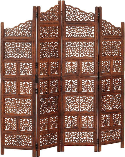 vidaXL Dekorativer Raumteiler Hölzernes mit 4 Paneelen 160x165cm