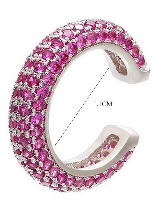 Σκουλαρίκι Ear Cuff Ροζ Strass