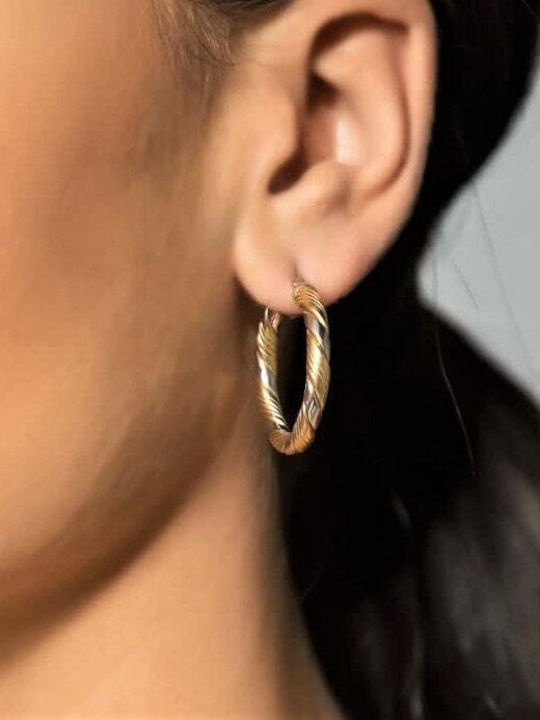 Yellow Gold 14K Twisted Hoop Earrings Sk11400039