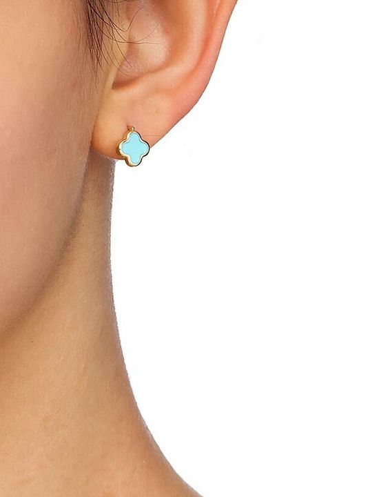 Gold Earrings Turquoise Stone Sk080 9 Carats Gold Earrings Turquoise Stone Sk080 9 Carats