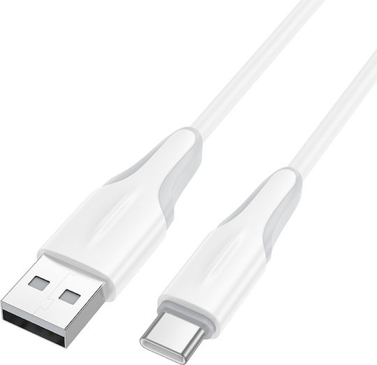 Borofone USB 2.0 Cable USB-C male - USB-A Λευκό 1m 46614-OC