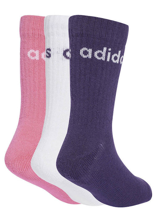 adidas Παιδικές Κάλτσες Μακριές Crew White 3 Ζευγάρια