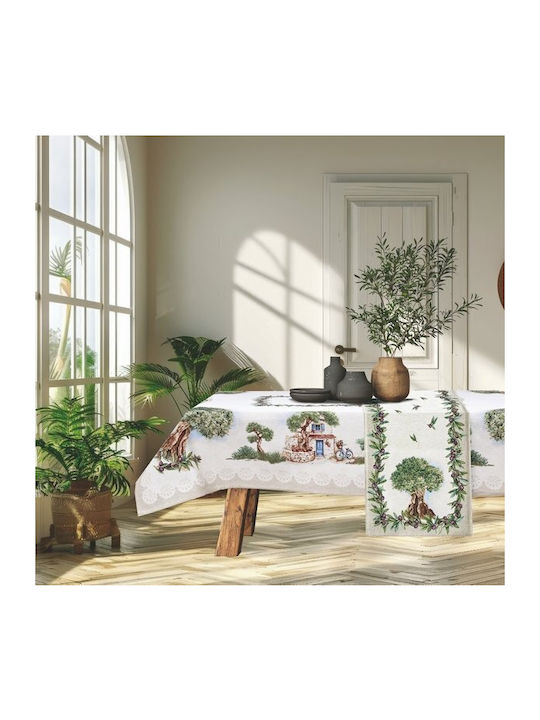 Dimeco Checkered Catania Ecru|Green 140x140cm