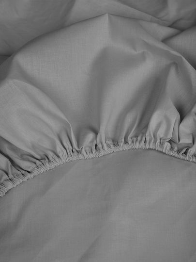 Sunshine Cotton Feelings 151 Σεντόνι Ημίδιπλο με Λάστιχο 120x200+30εκ. 107 Dark Grey