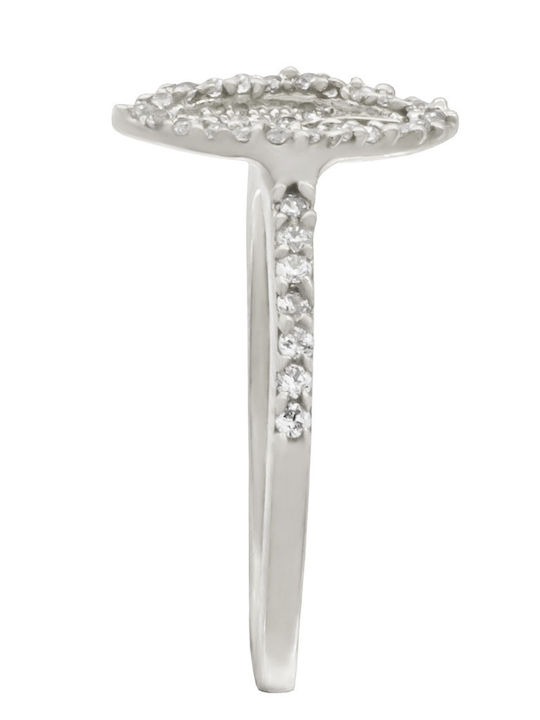 Weißgoldring mit Zirkon 14k Δαχ02013