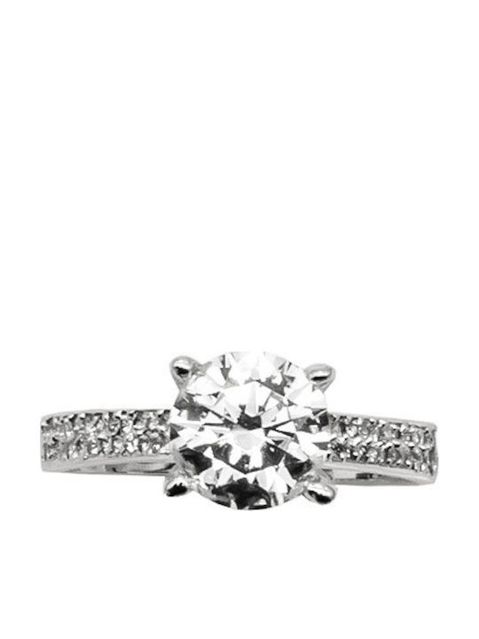 Solitärring Weißgold Zirkon 14k Δαχ02061 Solitärring Weißgold Zirkon 14k Δαχ02061