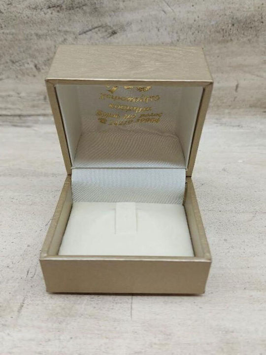 Women's Yellow 14K Gold Ring Decorated with White Zircons