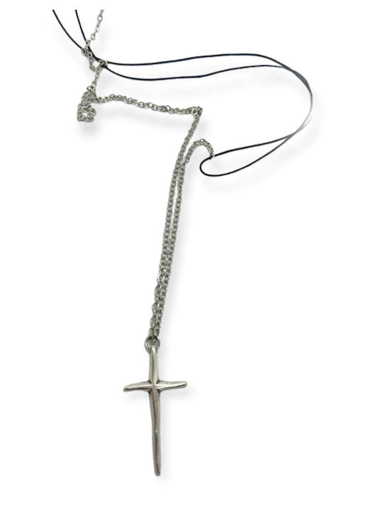 Κολιέ Ανδρικό Cross Αλυσίδα Ananna Silver