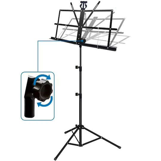 Suprimo D1 Music Stand Sheet Holder Tripod Adjustable Foldable Cover Set 65-130 Cm Up To 12 Kg Storage Bag Πτυσόμενο Τρίποδο Αναλόγιο Μουσικής Παρτιτούρες Θήκη Μεταφοράς