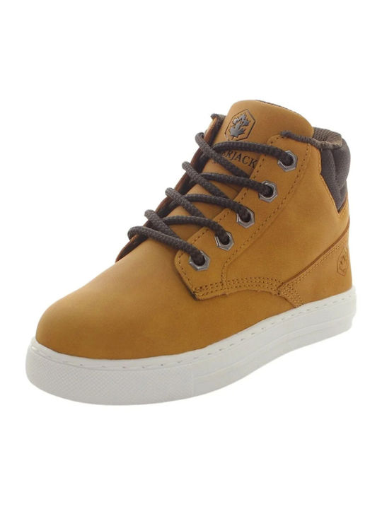 Leather Kids Boots with Zipper Brown