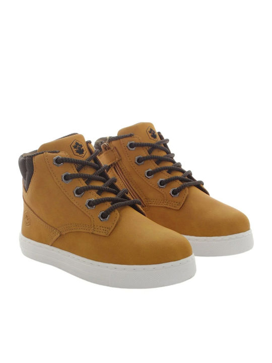 Leather Kids Boots with Zipper Brown