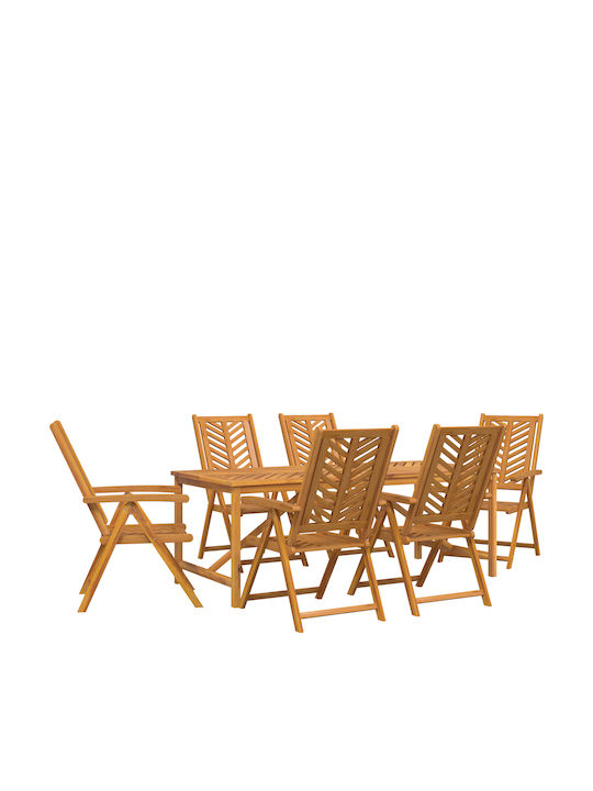Garten- und Outdoor-Möbelsets Typsatz Speisesaal 7 Stück Braun