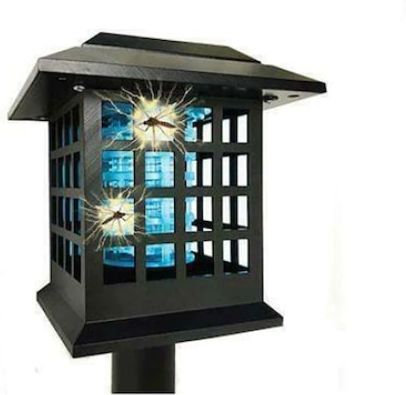 Lampă Solară Antiinsecte Bare de Siguranță Buton Pornit Oprit Suspendată De Sine Stătătoare Montare Neagră