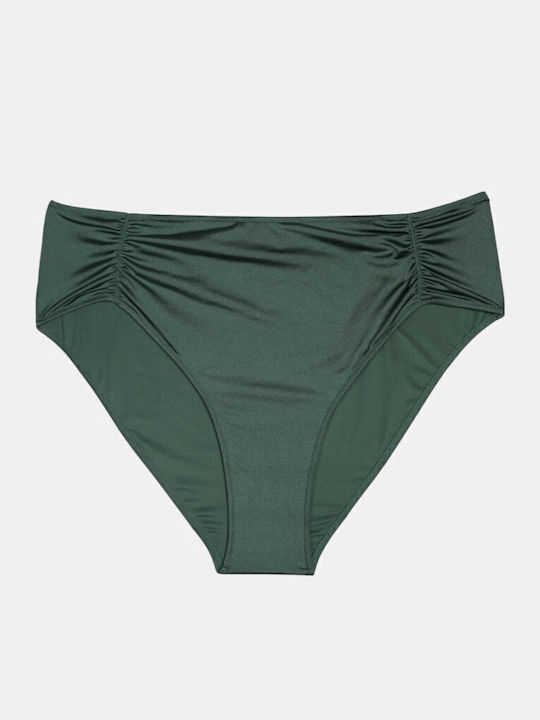 Plus Size Bikini Slip Ψηλόμεσο Πράσινο