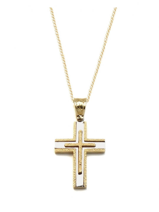 Val Oro Male Cross Solid Gold White Gold 14K Chain Vlc-al-118