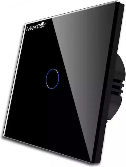 Încastrat Comutator de Perete Wi-Fi Sens unic cu Cadru Negru
