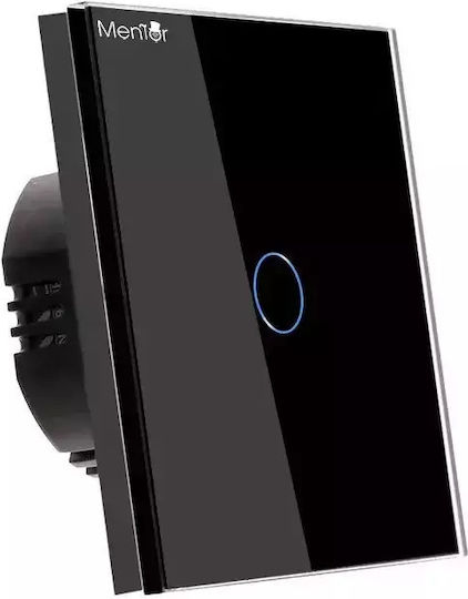 Încastrat Comutator de Perete Wi-Fi Sens unic cu Cadru Negru