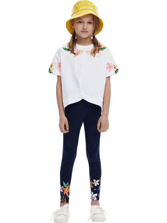 Kids Legging Long Blue Daisy