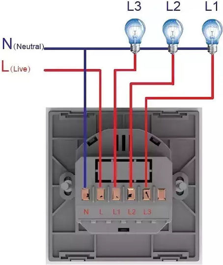 Comutator De Perete Electric Încastrat Tactil Wi-Fi Triplu Cu Ramă Neagră