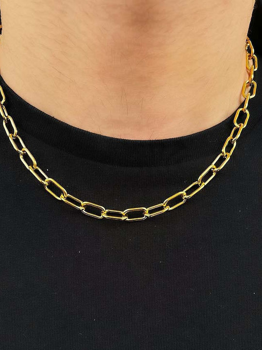 Romeo Chain Gold 7mm Neck Chain Stainless Steel 316L 40 cm