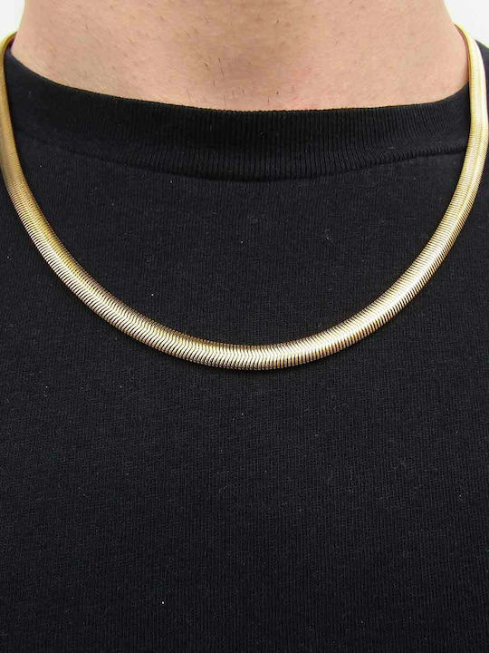 Dennis Snake Chain Gold 6mm Ανοξείδωτο Ατσάλι 45 Cm