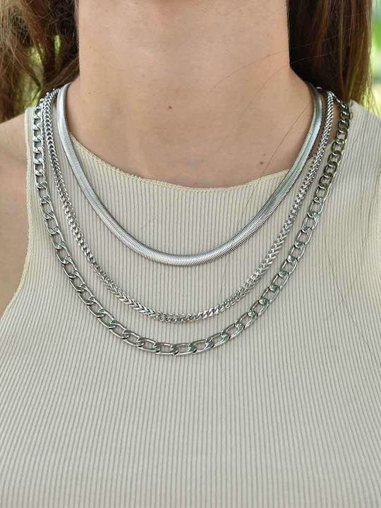 Dennis Snake Chain Silver Ανοξείδωτο Ατσάλι 6μμ 55 Cm