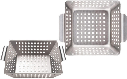 Navaris Stainless Steel BBQ Trays 34x24 Cm Ventilation Holes Nav000038ep001c