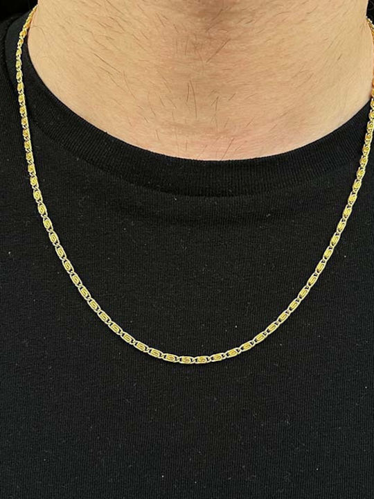Maiandros Chain Gold 3mm Αλυσίδα Λαιμού Ανοξείδωτο Ατσάλι 316l 40 Cm