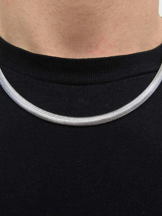 Dennis Snake Chain Silver Stainless Steel 6mm 45 cm
