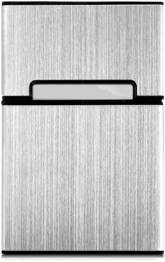 Tabachera Tigari 9 X 5.9 X 2.6 Cm Pachet Tigari Kwmobile Aluminiu Argintiu 44702.35