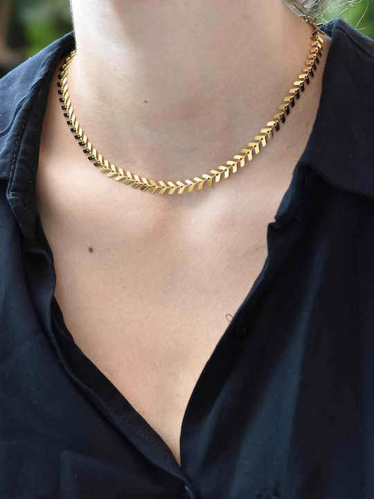 Arrow Chain Gold 6mm Αλυσίδα Λαιμού Ανοξείδωτο Ατσάλι 316l 55 Cm
