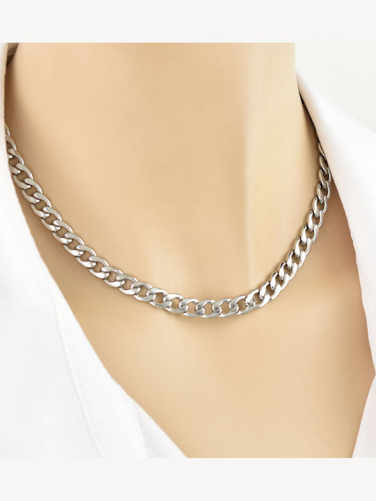Gurmet Chain Silver Ατσάλινη Αλυσίδα 7μμ 45 Cm